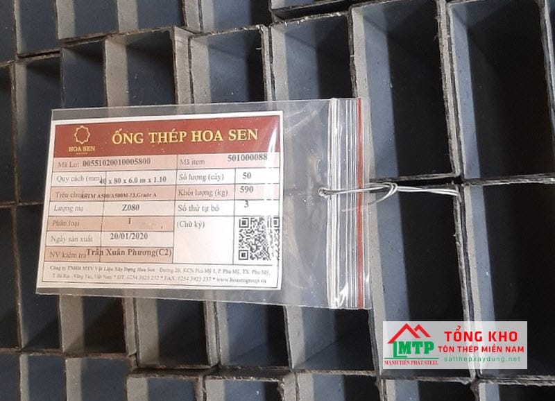 Thép hộp Hoa Sen mạ kẽm chữ nhật