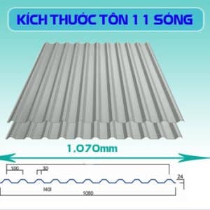 Kích thước tiêu chuẩn tấm lợp 11 sóng