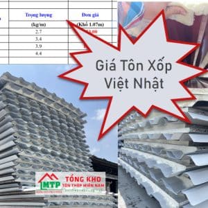 Cập nhật bảng giá tôn xốp Việt Nhật mới nhất - Chiết khấu 5%