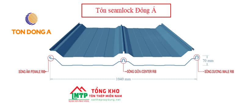 Tôn seamlock Đông Á 1040