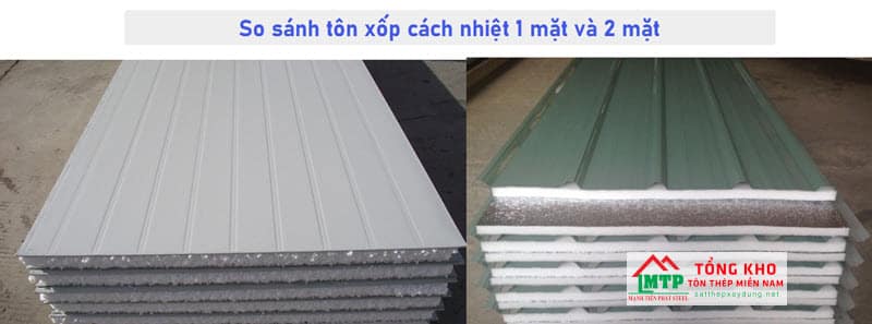 So sánh tôn xốp cách nhiệt 1 mặt và 2 mặt