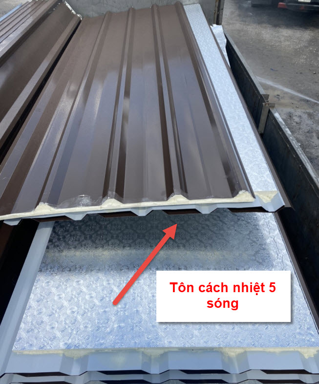 Tôn cách nhiệt 5 sóng 3 lớp