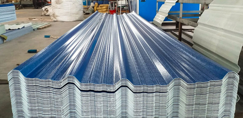 Tôn nhựa màu xanh sóng vuông