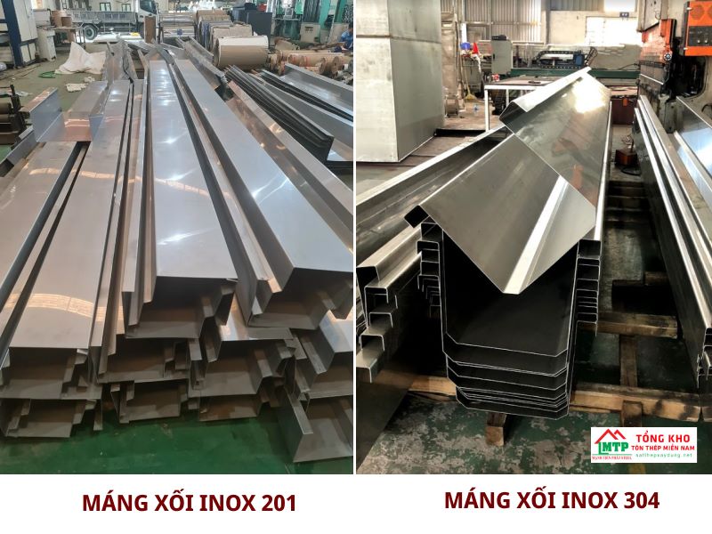 Máng xối inox 201 và 304